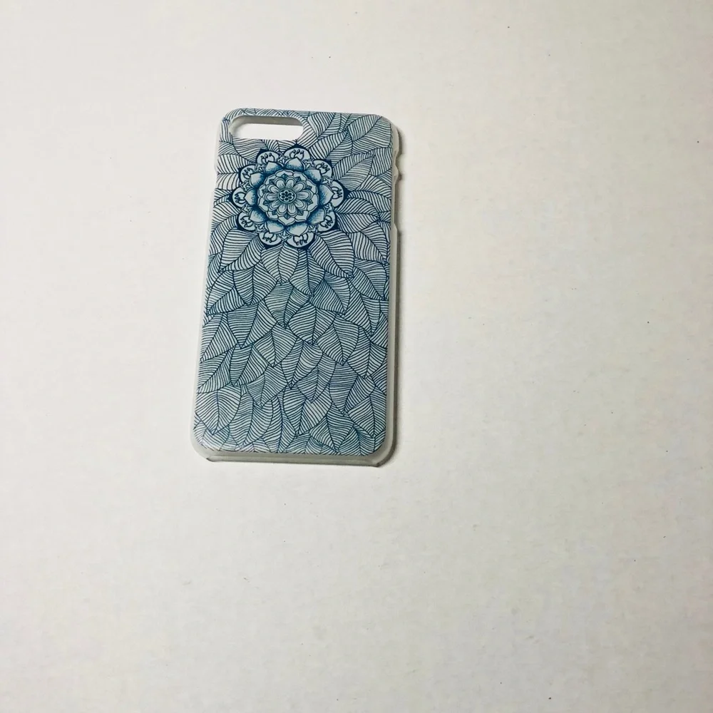 iPhone 7 Plus blue clear floral case plastic